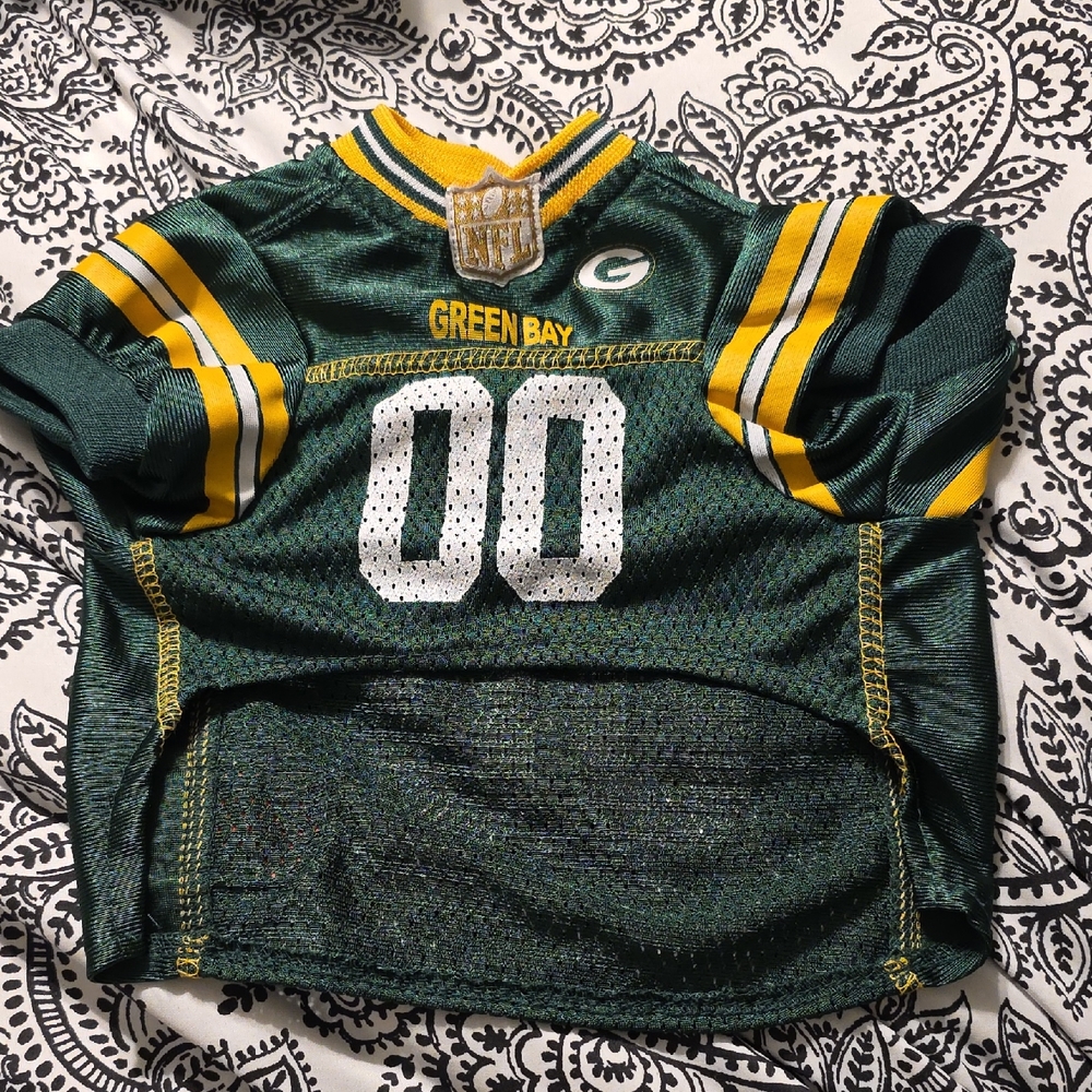 Dog Shirt Green Bay Packers Size Small/Medium 10x10.5"